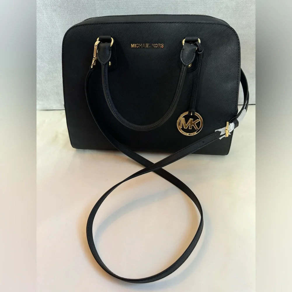 NEW Michael Kors Black Large Dome Satchel Bag NWOT